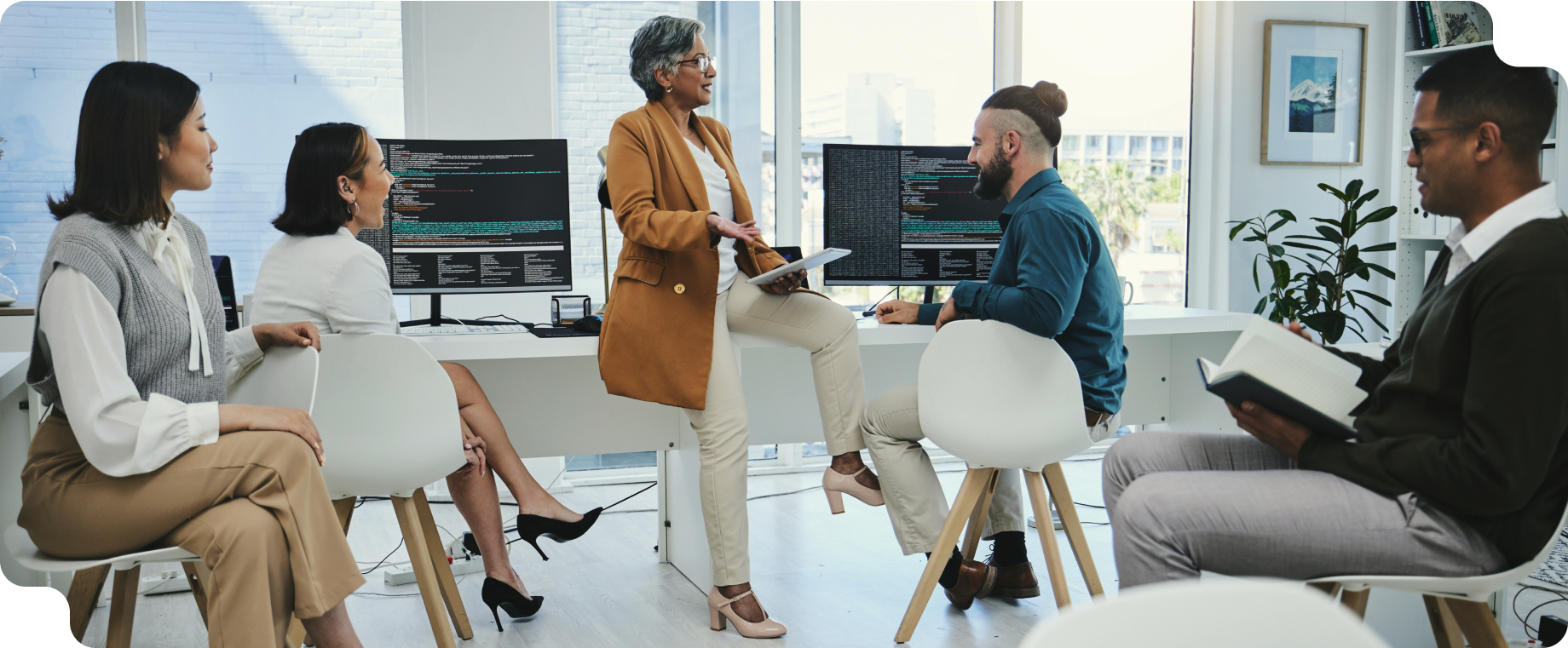 Enterprise team reviewing workflow and delivery plans